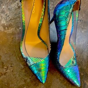 Stilettos Rainbow Teal Mermaid size 8